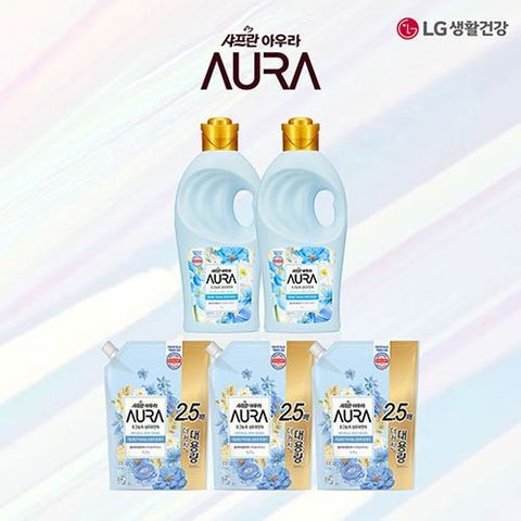 [AURA특가] 아우라 오리지널 1L(용기)x2개+1.7L(리필)x3개 총7.1L [홀리데이판타지향]
