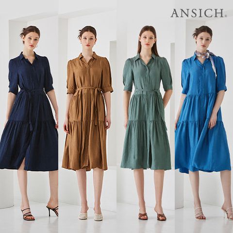 [초특가][안지크]아세테이트 100 티어드 원피스