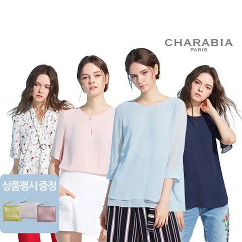 [샤라비아] 썸머 쿨 쉬폰 블라우스 4종+스카프