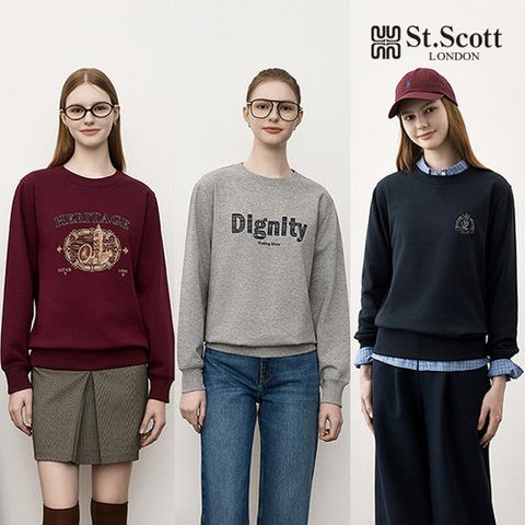 [St.Scott] 세인트 25FW 아트웍 클라우드 기모 맨투맨 3종(여)