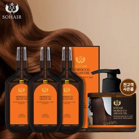 [10%할인+10%적립] [NEW 오렌지에디션] 쏘헤어 모로코 아르간오일 더블케어 헤어에센스초특가패키지(+헤어팩)