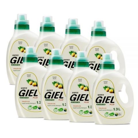 세제혁명 NEW GIEL PLUS 액체세제 1.3L 8통(투명), 1.3L, 8개