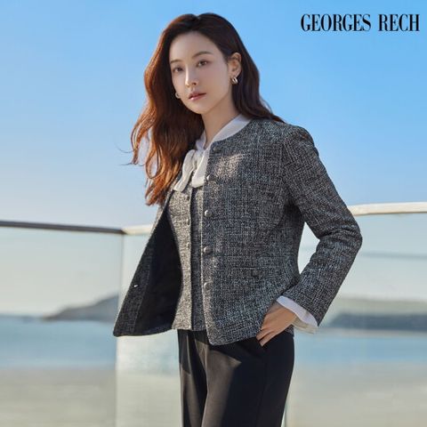 [조르쥬 레쉬]25SS 글리터 트위드 자켓+베스트 2종 SET