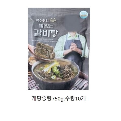 [KT알파쇼핑]박수홍의 착한 뼈없는 갈비탕 750g 10팩, 750g, 10개