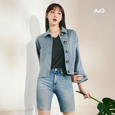 [2만원 인하] 더엣지 23SS 린넨혼방 크롭 자켓, 오트밀, 88