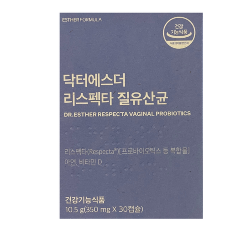 여에스더 질유산균 리스펙타 프로바이오틱스 락토페린 HD 아연 비타민D 질건강 에스더유산균, 30정, 3개
