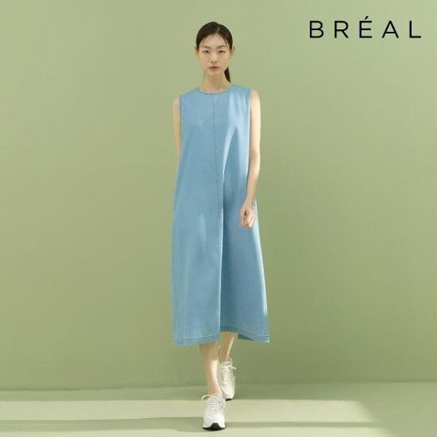 브리엘 25SS 데님 슬리브리스 원피스 2종, 55, 블랙데님