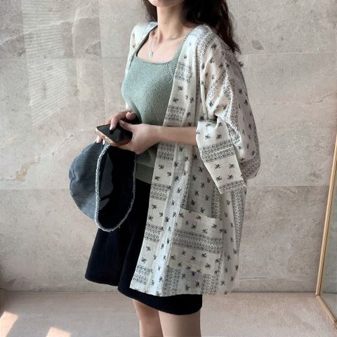 여름가디건 여성 여름 린넨 빅사이즈 오버핏 에스닉 비치 로브 가디건 beach robe cardigan, FREE, 크림