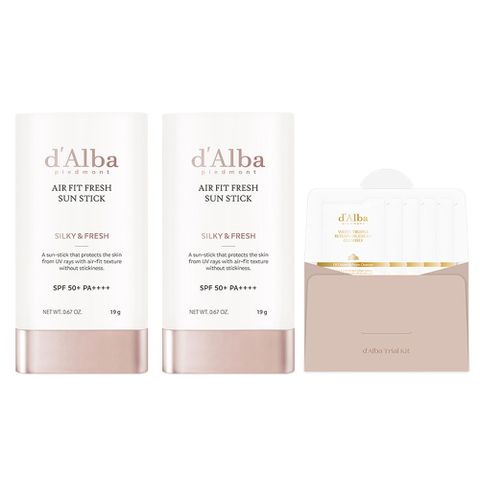 달바 에어 핏 프레쉬 선스틱 SPF50+ PA++++ 19g x 2p + 세럼 클렌저 15ml 세트, 15ml, 1세트