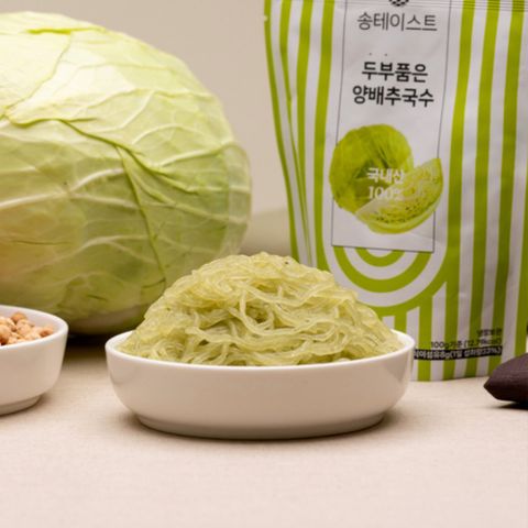 [송테이스트] 다이어트 간편식 식단 건강식 저칼로리 비건 두부품은 양배추국수 180g 5개 (소스 포함), 180g, 5개