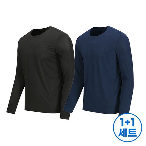 1+1세트 남성 크레오라 스판 쿨긴팔티셔츠이너티 S2TS-102M2S, 블랙l그레이_110, S2TS-102M2..., S2TS-102M2...