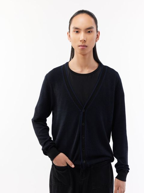 Gobi 고비 캐시미어고비 실크 캐시미어 자카드 니트 가디건 블랙 307676, BLACK, M