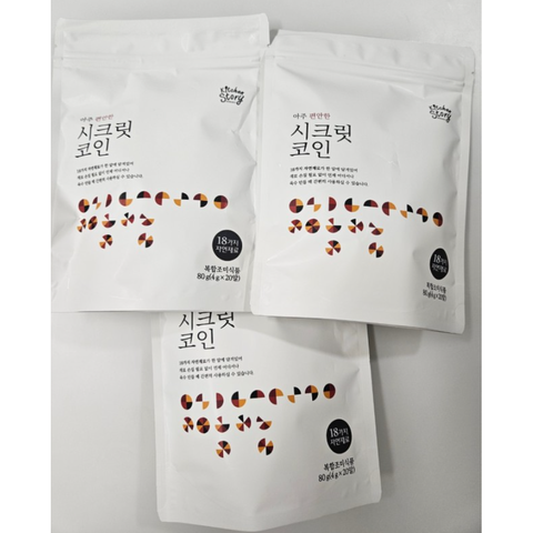 시크릿코인 코인육수 편안한 3팩 육수 한알 자연 백년 고체 명장 코인 고체육수, 80g, 3개