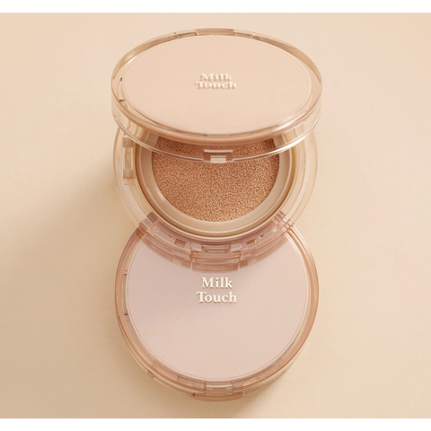 Milk touch 밀크터치 롱래스팅 벨벳 광채 쿠션 13g*2 (리필포함) 마스크프루프 쿠션 겉보속촉 수분 광채 묻어남 없는 착붙광채쿠션 밀림 들뜸없는 화사한 핑크빛 광채