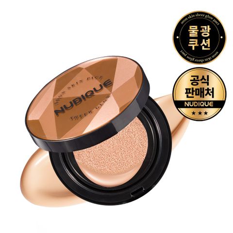 누디크 물광 쿠션 팩트 연예인 광채쿠션 순스킨 쉬어 글로우 팩트 본품 15g 모공 잡티 커버력 좋은 파운데이션, 21호, 1개