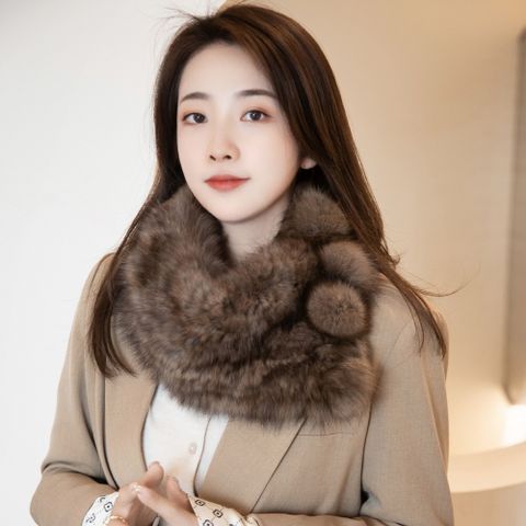 밍크머플러 미니 목도리 천연밍크모피 리얼퍼, 라이트브라운