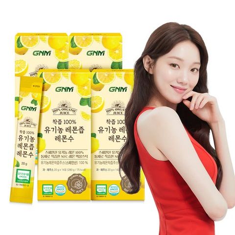 GNM NFC착즙 유기농 레몬즙 레몬수 스틱 4박스(총 56포) / 레몬 원액