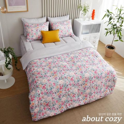 토퍼+이불+베개커버 한번에 겨울침구 준비완료 [어바웃코지] 꽃잠 볼륨 토퍼 침구세트(Q)