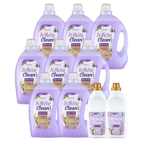 [컨센서스] 화이트클린 비건 세탁세제 3L×8병+섬유유연제 1L×2병