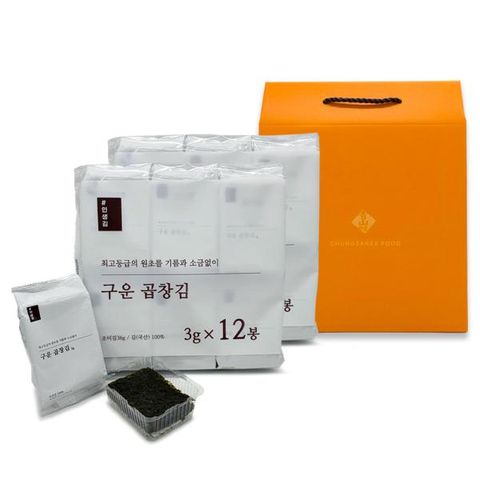 [청산에] 구운곱창김(도시락김) 3g×12봉 (선물포장)