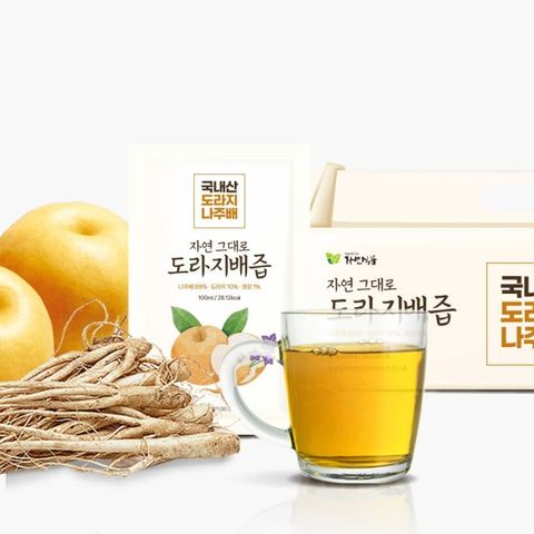 자연그대로 도라지배즙 100ml×30포×4박스, 총 120포