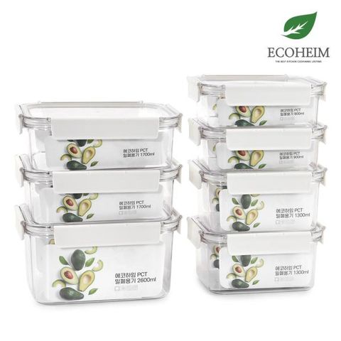 [에코하임]밀폐용기 데일리 9종 (그린/화이트 선택)