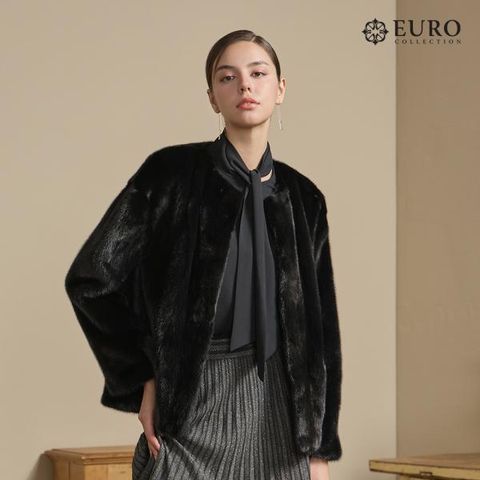 [유로컬렉션] 휘메일 풀스킨 라운드넥 아웃포켓 밍크자켓