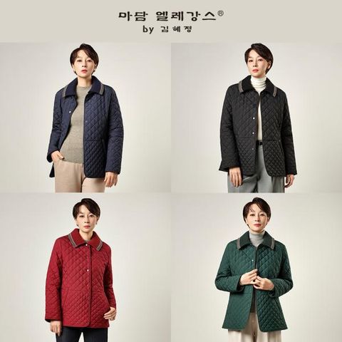 마담엘레강스  아벨 니트카라 퀼팅 자켓