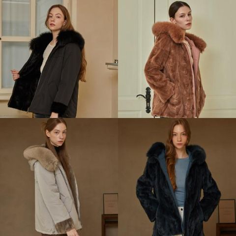 [유로컬렉션] 밍크 사가폭스 리버시블 후드코트