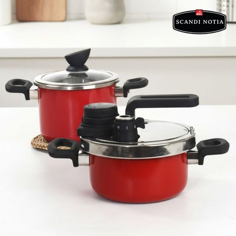 압력 조절기능 스칸디노티아 통3중 스텐 압력솥 3L+2L 세트