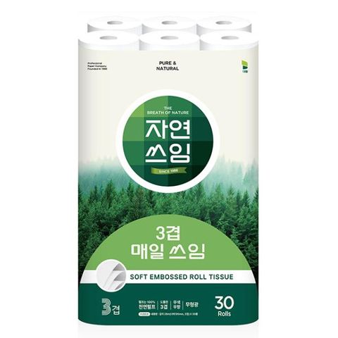 [자연쓰임] 매일쓰임 28미터 화장지 1팩 (30롤)