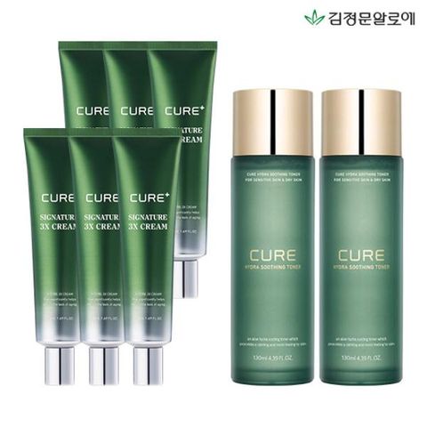 [김정문알로에] 라 센스 로에 큐어 시그니처 3X크림 6개+알로에토너 130ml 2병