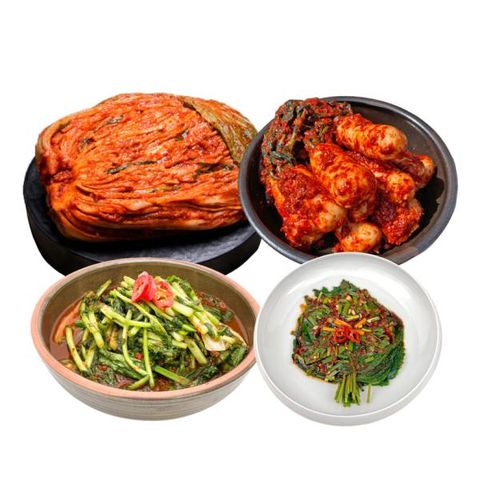 도미솔김치 포기 8.5kg+열무2kg+총각2kg+깻잎1kg(총4종,13.5kg)