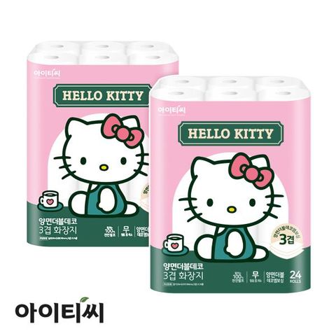 [헬로키티] 가든 티타임 3겹 화장지 24롤×2팩
