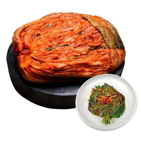 도미솔김치 왕비포기김치5kg+깻잎김치1kg(2종,6kg)