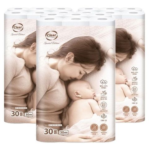 공영홈쇼핑에서만이가격  3겹티슈(30M) 90롤 클리어화장지