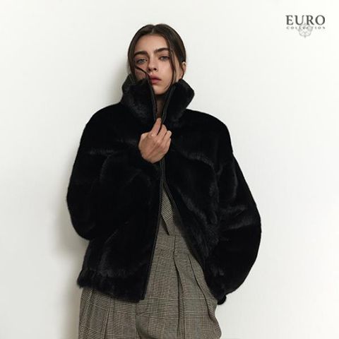 [유로컬렉션] 사가밍크 휘메일풀스킨 퍼널넥 집업자켓