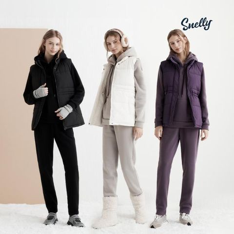 [스넬리] 여성 기모트레이닝 셋업 3종(베스트+상의+하의)