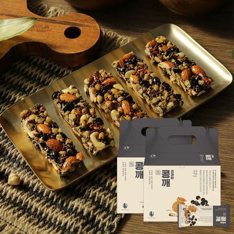 명인조청 콩깨견과바 64개(32개*2박스)