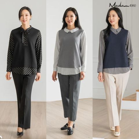 [마담4060]레이어드 블라우스 3종