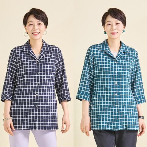 [마담엘레강스] 브리즈 체크시어서커 자켓