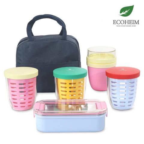 ★대박구성★ 에코하임 멀티팟 풀세트(멀티팟 3, 요거트팟 1, 런치박스 1, 보냉가방 1)