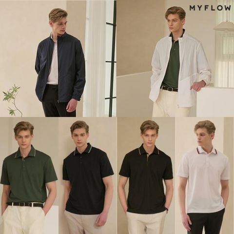 [마이플로우] 남성 점퍼 PK티셔츠 세트 5종