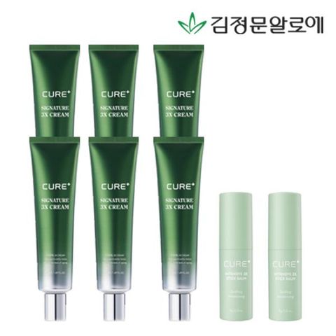 [김정문알로에] 큐어 시그니처 3X크림 6개+스틱밤2개