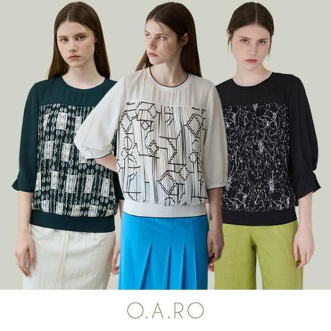 [오아로] 여성 플리츠 블라우스 3종