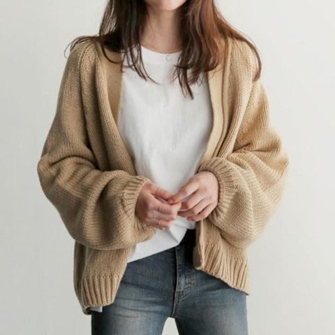 [오노마] ONM 오픈 니트 롱가디건 오버핏 여자 카디건