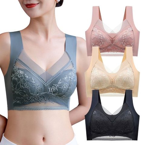 [편한 여성속옷] 노와이어 레이스브라 4종세트