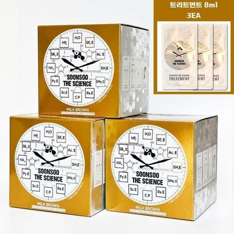 순수 더 사이언스 염색약 3통 2023최신 홈쇼핑 새치 뿌리 셀프 멋내기 순한 염색약