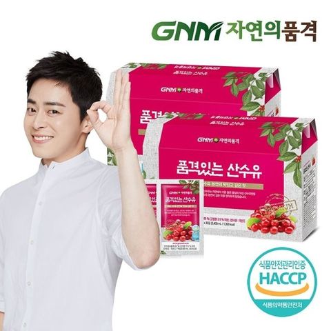 GNM자연의품격 품격있는 국산 산수유즙 2박스 (총 60포) / 오미자 복분자