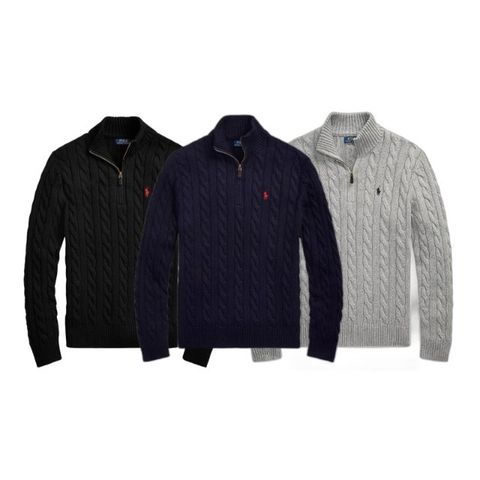 [POLO] 폴로 RALPH LAUREN 꽈베기 니트 하프집업